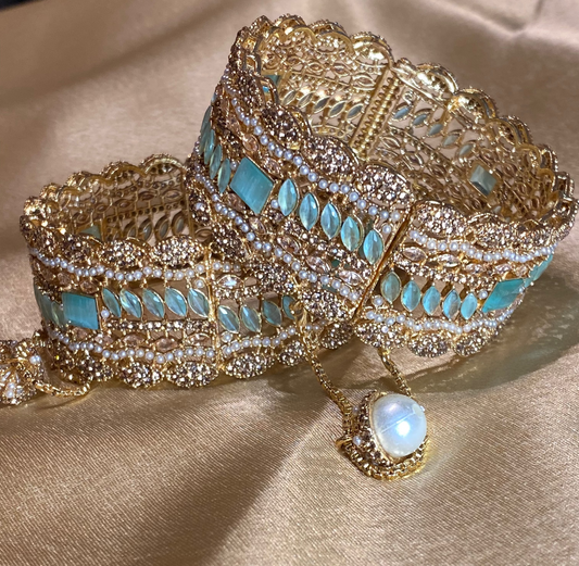 Mint & Gold Openable Bangle/ Kare.Set