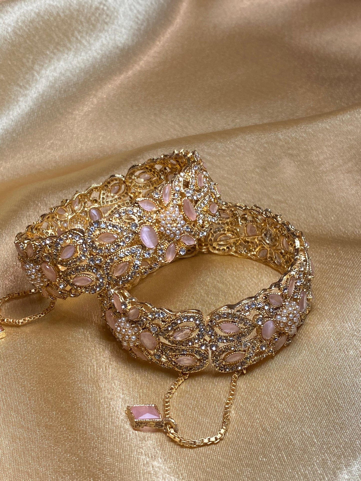 Pink & Gold Openable Bangle Set