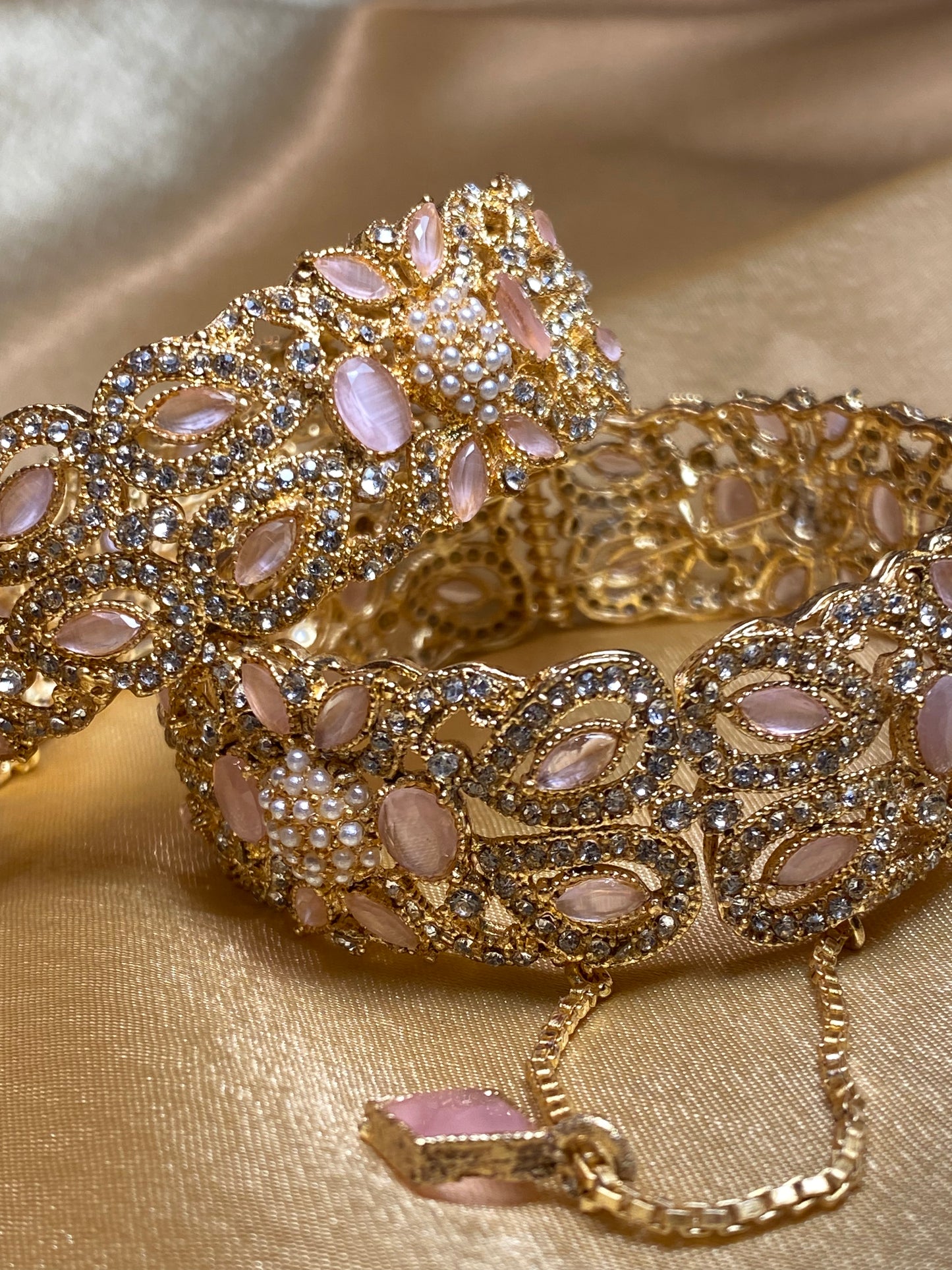 Pink & Gold Openable Bangle Set