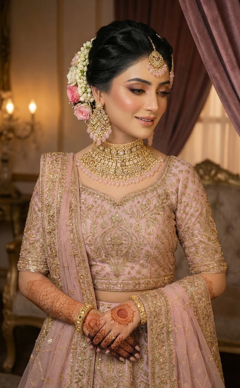 Collar Set Pink & Gold
