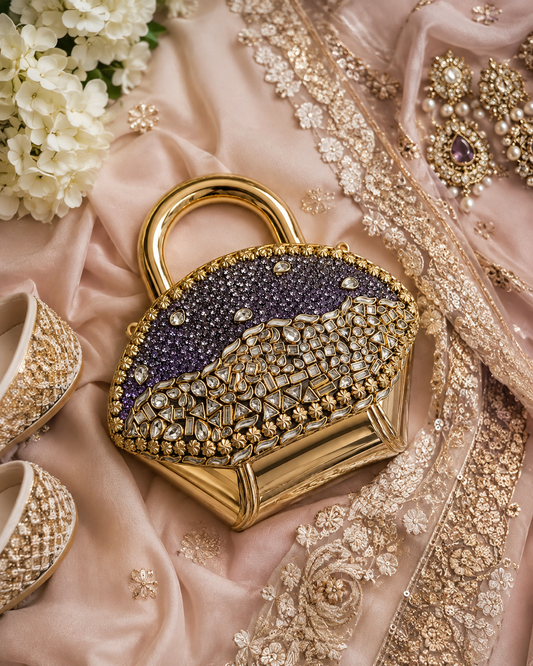 Crystal Clutch Amethyst & Shell