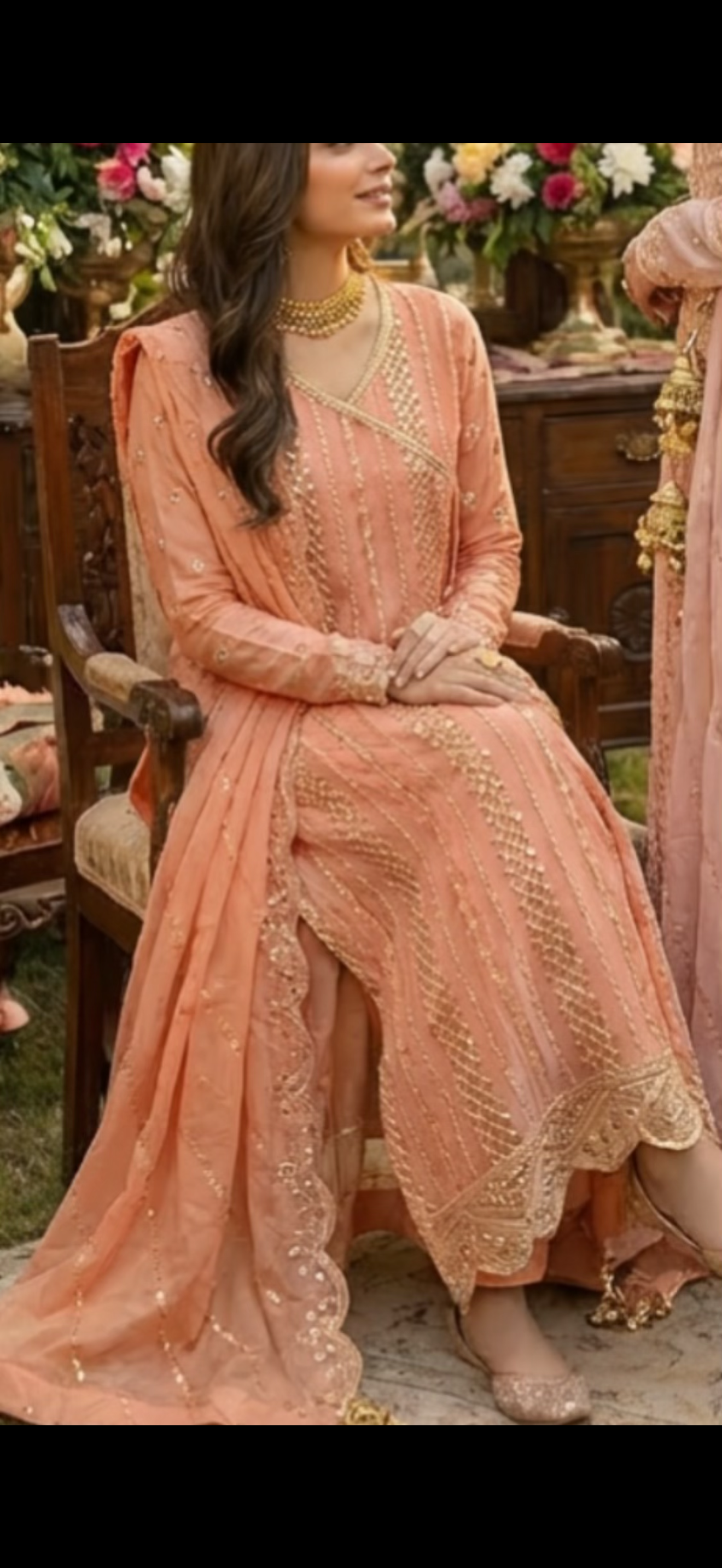 Angrakha Outfit Peach