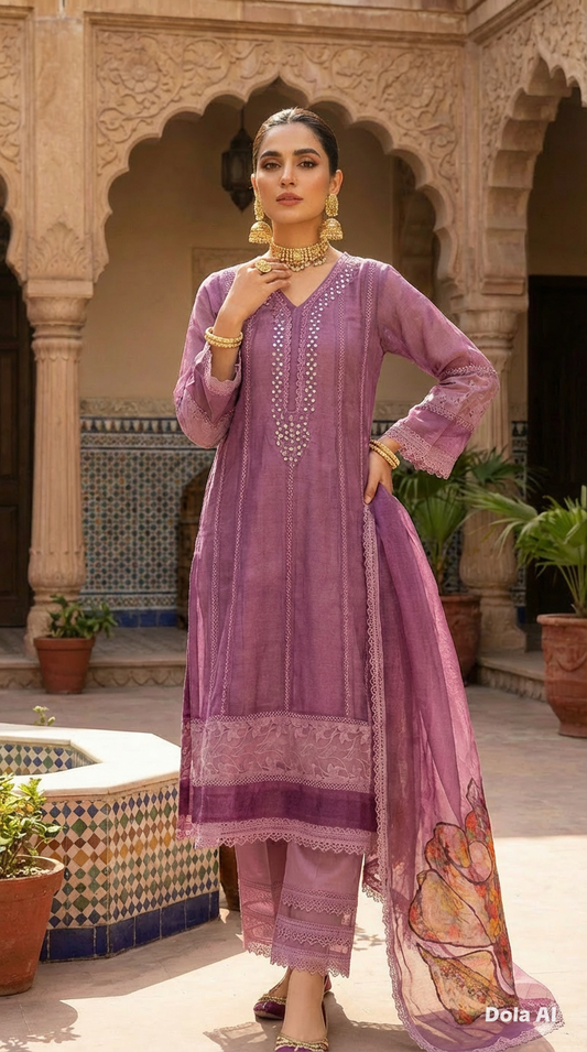 A line Suit Soft Net Mirror Neckline