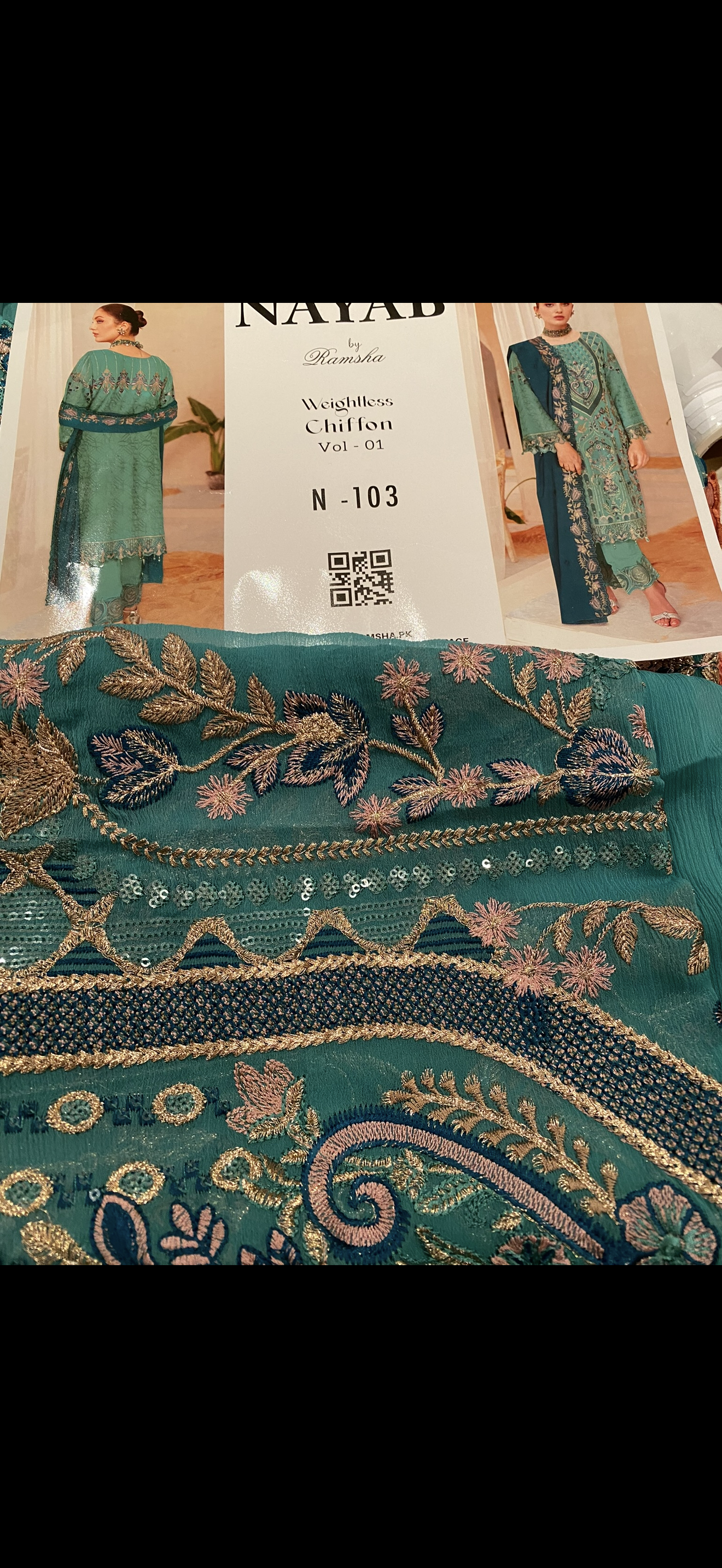 Ramsha Green Unstitched