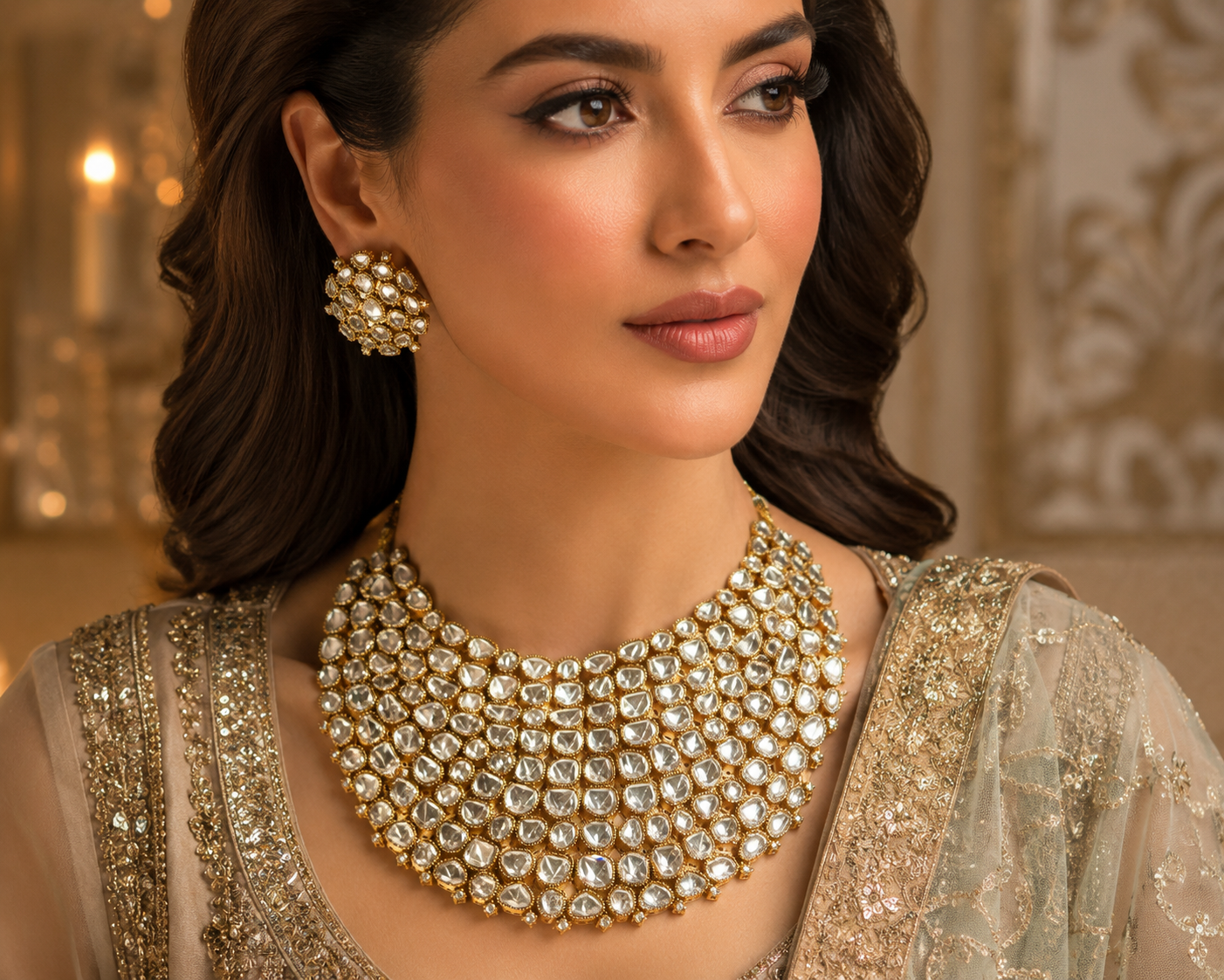 Necklace & Earrings Semi Precious Stone Set
